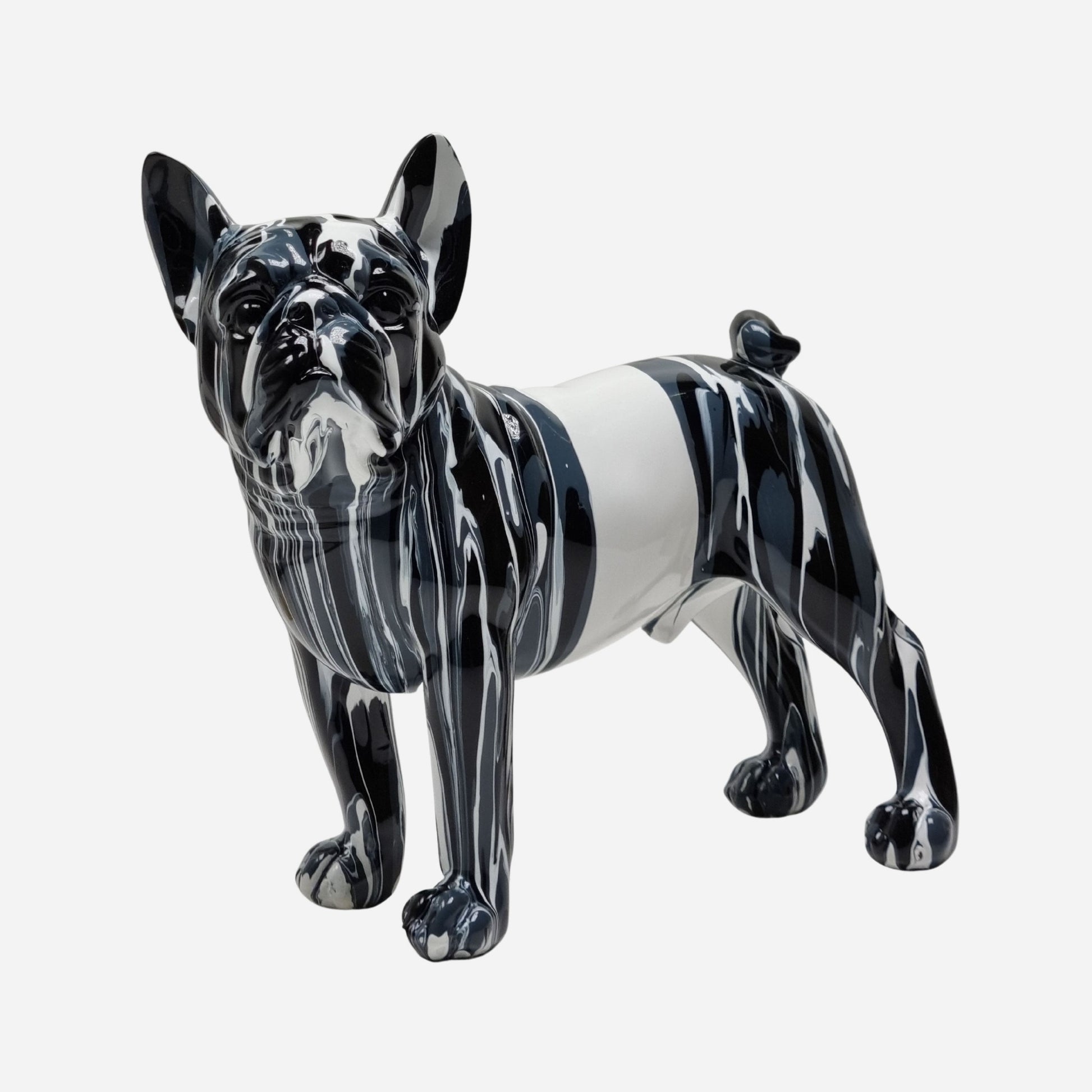 Portachiave Bulldog Francese resina colore nero